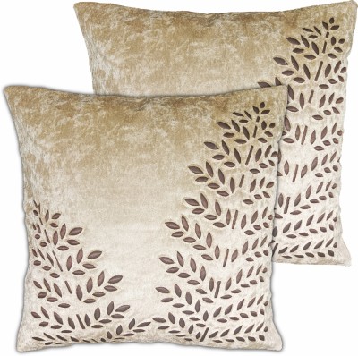 Decorline Velvet Cushions & Pillows Cover(Pack of 2, 40 cm*40 cm, Beige)