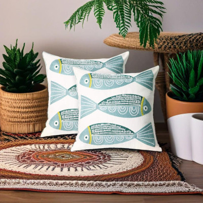 IRREPLACEABLE ART Cotton Cushions Cover(40 cm*40 cm, Pack of 2, White)