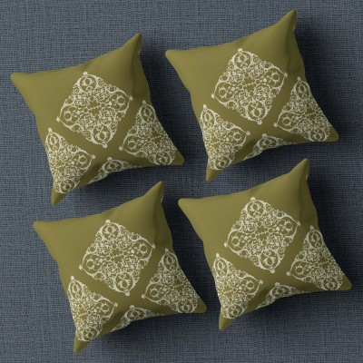 Being Iban Printed Cushions & Pillows Cover(Pack of 4, 40 cm*40 cm, Cream)