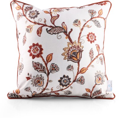 Swastikinternational Floral Cushions Cover(45 cm*45 cm, White)