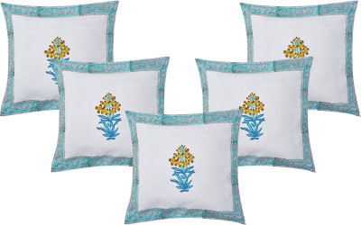 RRC Cotton Cushions Cover(Pack of 5, 41 cm*41 cm, Blue, White)