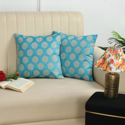 YW Yahwey Velvet Cushions Cover(40 cm*40 cm, Pack of 2, Light Blue)