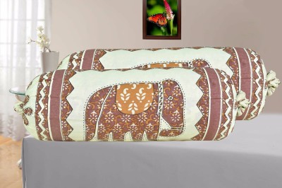 kamlesh Cotton Bolsters Cover(Pack of 2, 40 cm*80 cm, Brown)