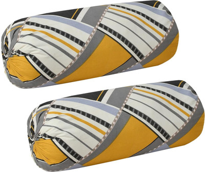 Shri Krishana Fabrics Cotton Bolsters Cover(40 cm*80 cm, Pack of 2, Orange)