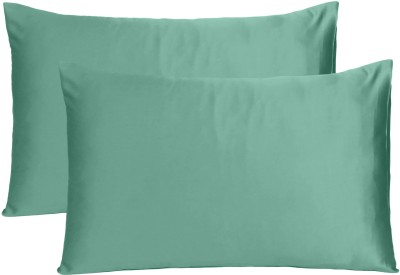 Oussum Satin Pillows Cover(Pack of 2, 40 cm*60 cm, Green)