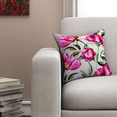SEJ BY NISHA GUPTA Polyester Cushions Cover(40 cm*40 cm, Cream)