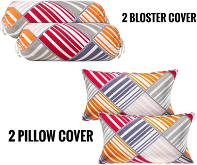 NARWAL'S COLLECTION Polycotton Bolsters Cover(40.64 cm*81.28 cm, Pack of 4, Multicolor)