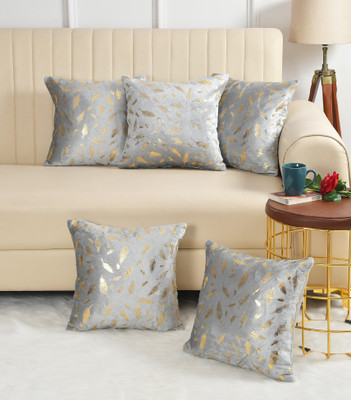 A CUBE LUXURY SOLUTIONS Velvet Cushions Cover(30 cm*30 cm, Pack of 5, Grey)