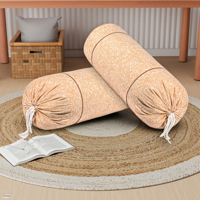HOMESTIC Cotton Bolsters Cover(Pack of 2, 40 cm*80 cm, Yellow)
