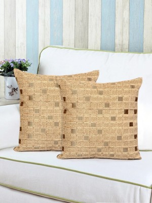 Saral Home Polyester Cushions Cover(Pack of 2, 40 cm*40 cm, Beige)