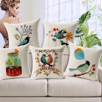 Sonia Textile Jute Cushions & Pillows Cover(Pack of 5, 40.64 cm*40.64 cm, Multicolor)