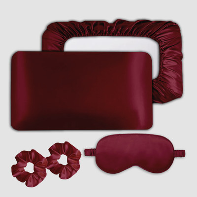 Avirons Silk Pillows Cover(46 cm*72 cm, Pack of 2, Purple)