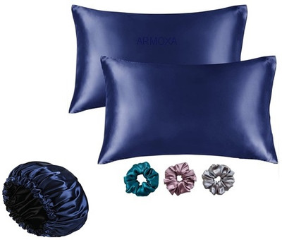 ARMOXA Satin Cushions & Pillows Cover(45.72 cm*71.12 cm, Pack of 2, Blue)