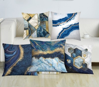 DARSHANAM WORLD Abstract Cushions Cover(Pack of 5, 16 cm*16 cm, Blue)