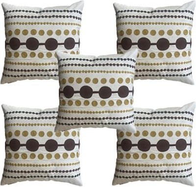 RG CREATION Embroidered Cushions Cover(Pack of 5, 45.72 cm*45.72 cm, White)