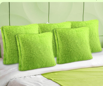 Espresso Fur Cushions Cover(Pack of 5, 40 cm*40 cm, Green)