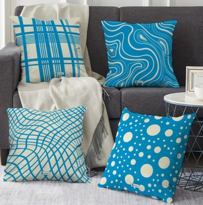 Indigifts Canvas Cushions Cover(Pack of 4, 40 cm*40 cm, Blue)