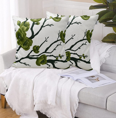 Hims Polyester Cushions Cover(55 cm*55 cm, Pack of 2, Green)