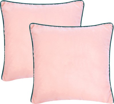 Oussum Plain Cushions Cover(Pack of 2, 40 cm*40 cm, Pink)