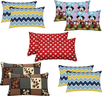 P.Rtrend Cotton Pillows Cover(68.58 cm*43.18 cm, Pack of 10, Multicolor, Blue, Red, Brown)