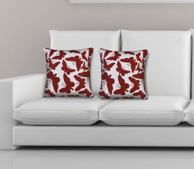 Dekor World Printed Cushions & Pillows Cover(Pack of 2, 60 cm*60 cm, Maroon)