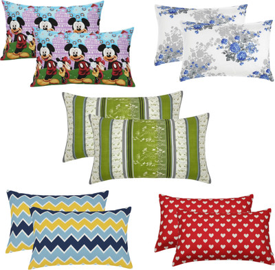 P.Rtrend Cotton Pillows Cover(68.58 cm*43.18 cm, Pack of 10, Multicolor, Blue, Green, Red)