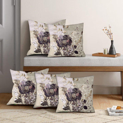 DAYVIS Polyester Cushions Cover(Pack of 5, 40.64 cm*40.64 cm, Cream)