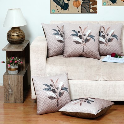 NATIONAL HANDLOOM Velvet Cushions Cover(Pack of 5, 40 cm*40 cm, Ivory)