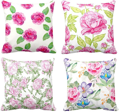 TheYaYaCafe Cotton Cushions Cover(40 cm*40 cm, Pack of 4, Pink)