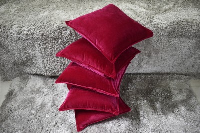 Dulhan Velvet Cushions Cover(Pack of 5, 60 cm*60 cm, Pink)