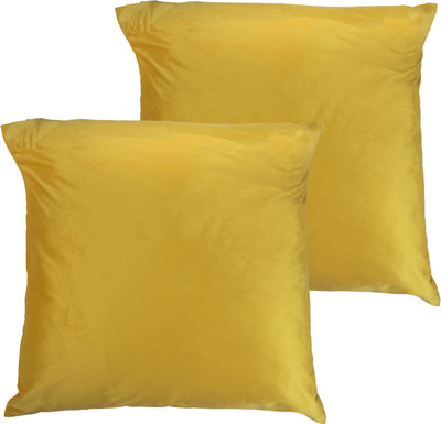 Dulhan Enterprises Velvet Cushions Cover(30 cm*30 cm, Pack of 2, Yellow)