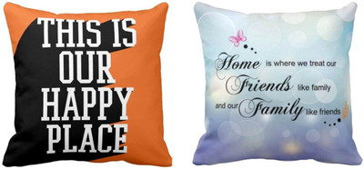 TheYaYaCafe Cotton Cushions Cover(30 cm*30 cm, Pack of 2, Orange)