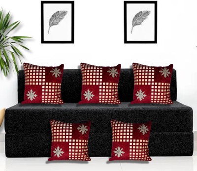 Cherry Homes Geometric Cushions Cover(Pack of 5, 40 cm*40 cm, Maroon)