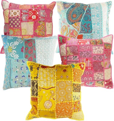 Hawamahal Silk Cushions & Pillows Cover(Pack of 2, 40 cm*40 cm, Multicolor)