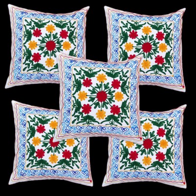 R M COVER VARIETIES Cotton Cushions & Pillows Cover(Pack of 5, 40.6 cm*40.6 cm, Multicolor)