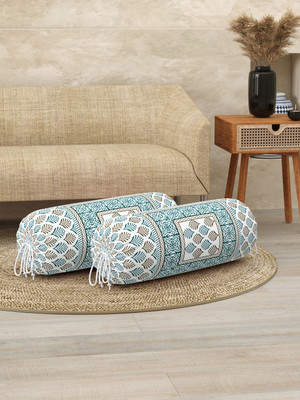 Blocks Of India Cotton Cushions & Bolsters Cover(40 cm*80 cm, Pack of 2, Green)