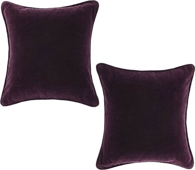 AMITRA Plain Cushions & Pillows Cover(Pack of 2, 43 cm*43 cm, Purple)