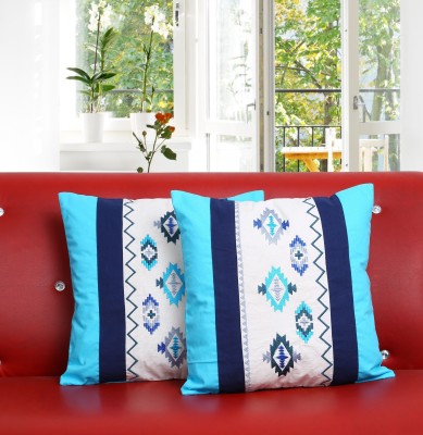 Dekor World Embroidered Cushions & Pillows Cover(Pack of 2, 40 cm*40 cm, Multicolor)
