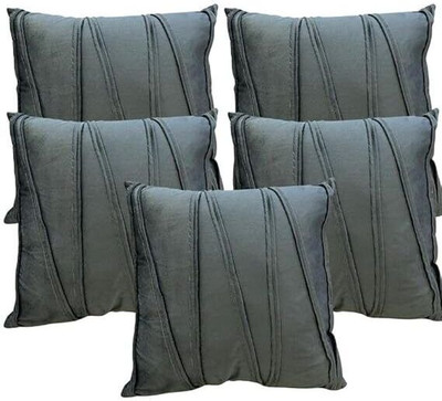 A&A Fabrics Polyester, Velvet Cushions & Pillows Cover(45.72 cm*45.72 cm, Pack of 5, Grey)