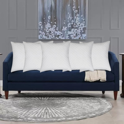 KINGLY Velvet Cushions Cover(40 cm*40 cm, Pack of 5, White)