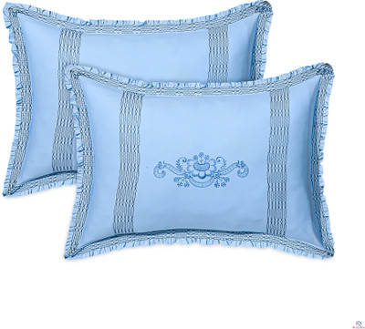 Heart Home Cotton Pillows Cover(Pack of 2, 54 cm*76 cm, Blue)