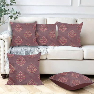TURIYA Velvet Cushions Cover(Pack of 5, 40 cm*40 cm, Purple)