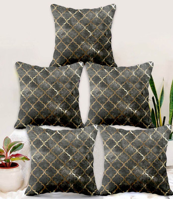 Bluegrass Velvet Cushions Cover(40 cm*40 cm, Pack of 5, Black)