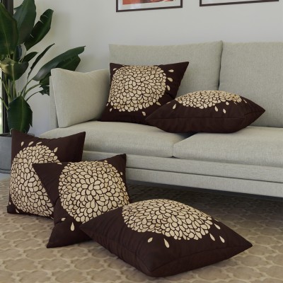 KUBER INDUSTRIES Velvet Cushions Cover(Pack of 5, 41 cm*41 cm, Brown)