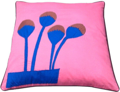 Hugs N Rugs Cotton Cushions Cover(40 cm*40 cm, Pink)