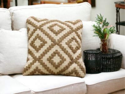 Dolce Casa Embroidered Cushions Cover(45 cm*45 cm, Brown)