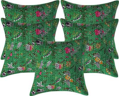 Go Texstylers Cotton Cushions Cover(40.64 cm*40.64 cm, Pack of 5, Multicolor)
