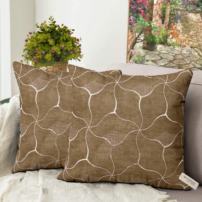 Bluegrass Velvet Cushions & Pillows Cover(Pack of 2, 30 cm*30 cm, Brown)