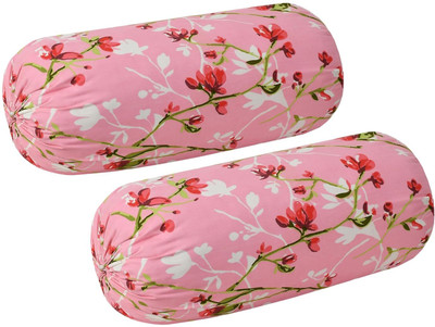 Shri Krishana Fabrics Cotton Bolsters Cover(40 cm*80 cm, Pack of 2, Pink)