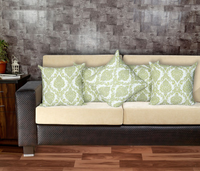 Texstylers Cotton Cushions Cover(50.8 cm*50.8 cm, Pack of 5, Light Green)